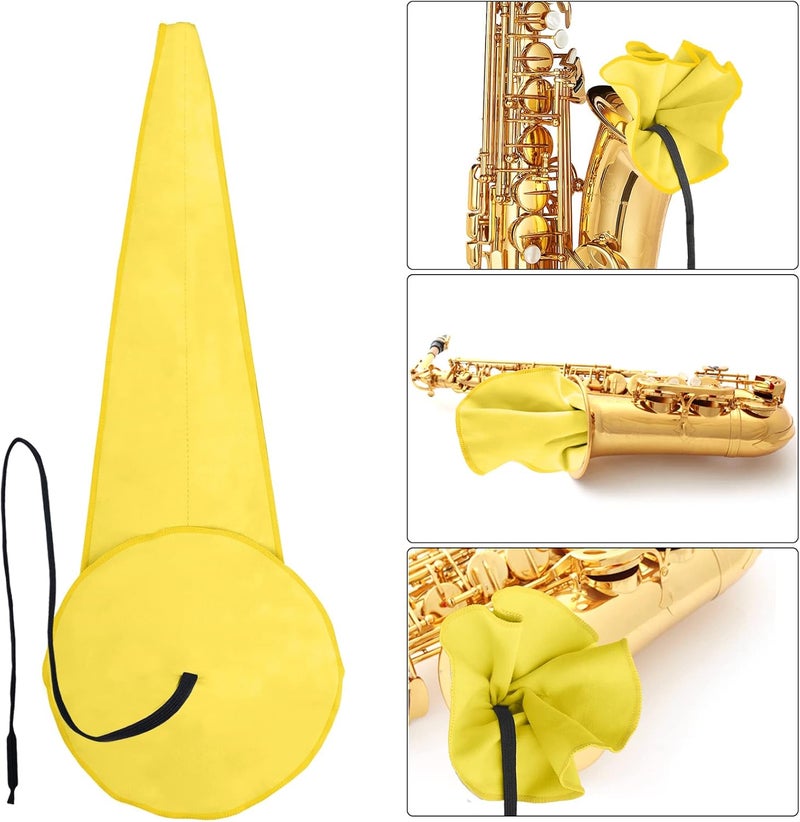 Eison Saxophone Cleaning Kits with Case for Sax and Clarinet Flute Trumpet Instruments,8PCS Saxophone Mouthpiece Cushion,Mouthpiece Brush Microfiber Cleaning Cloth（Yellow） - Image 5